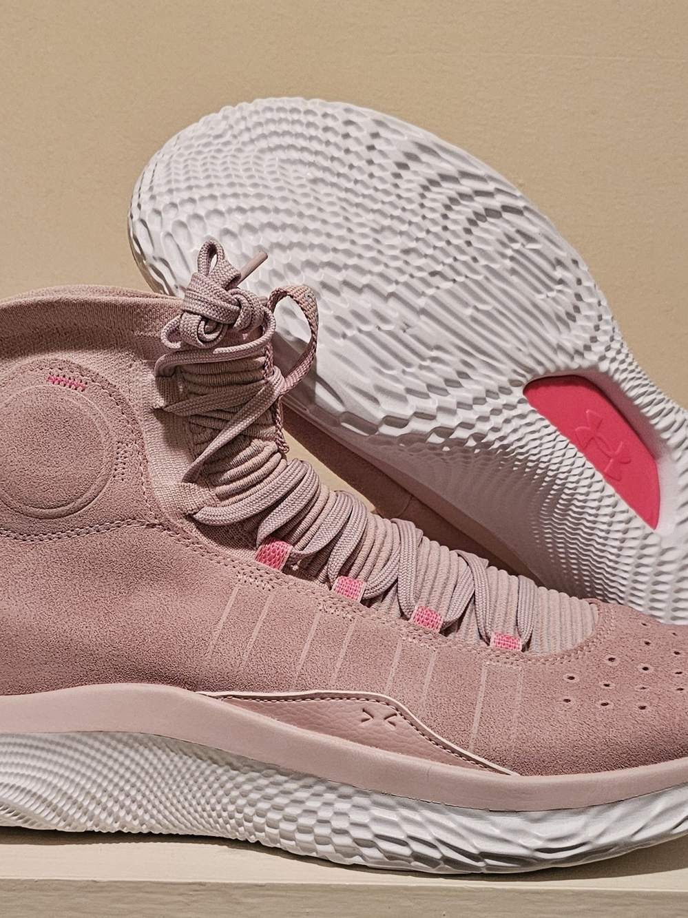 Under Armour Curry 4 FloTro Basketball Shoes US 14 Retro Pink 3024861-600